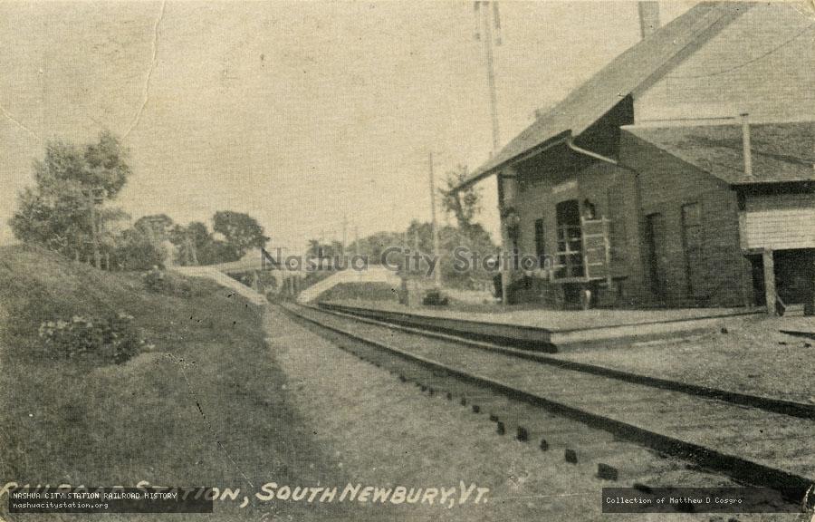 Postcard: Railroad Station, South Newbury, Vermont